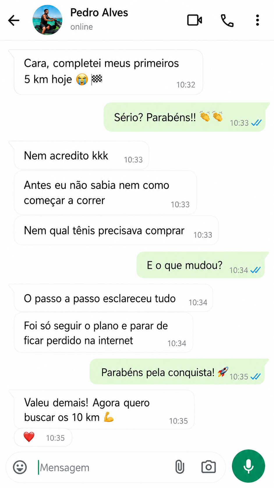 Depoimento de Pedro Alves no WhatsApp